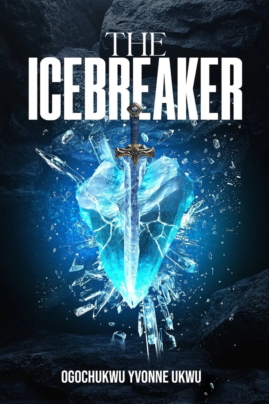 Front cover of The Icebreaker — a sword driven through a block of ice
