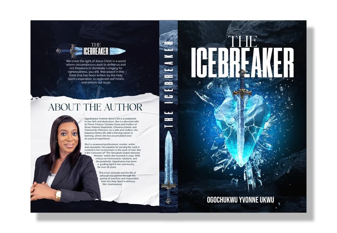 The full printed cover of The Icebreaker, showing back cover, spine and front